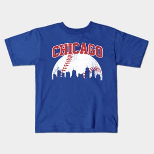 Vintage Chicago Skyline City Gameday Retro Vintage USA Kids T-Shirt